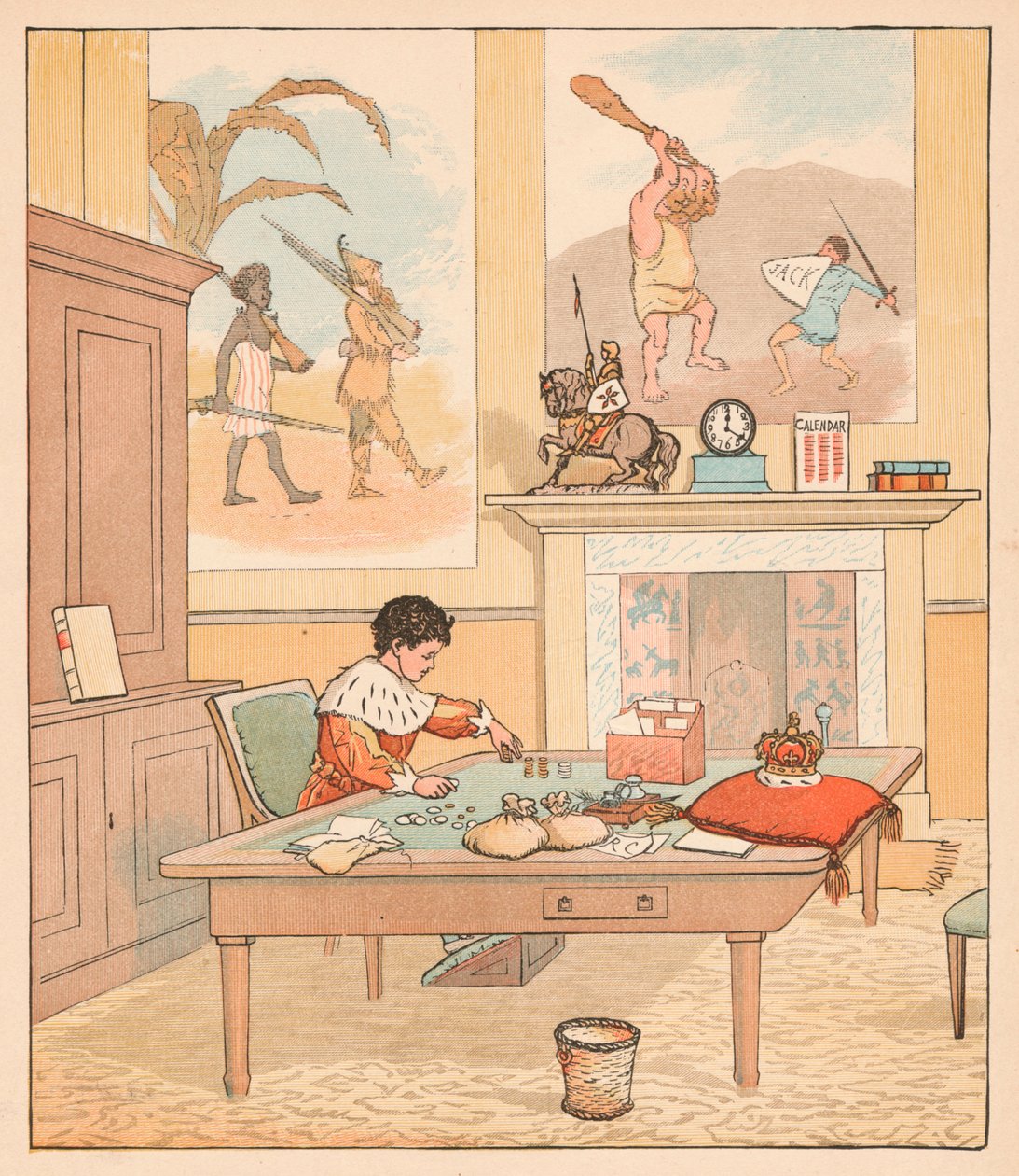 The King was in his counting-house, Counting out his Money, 1880 by Randolph Caldecott