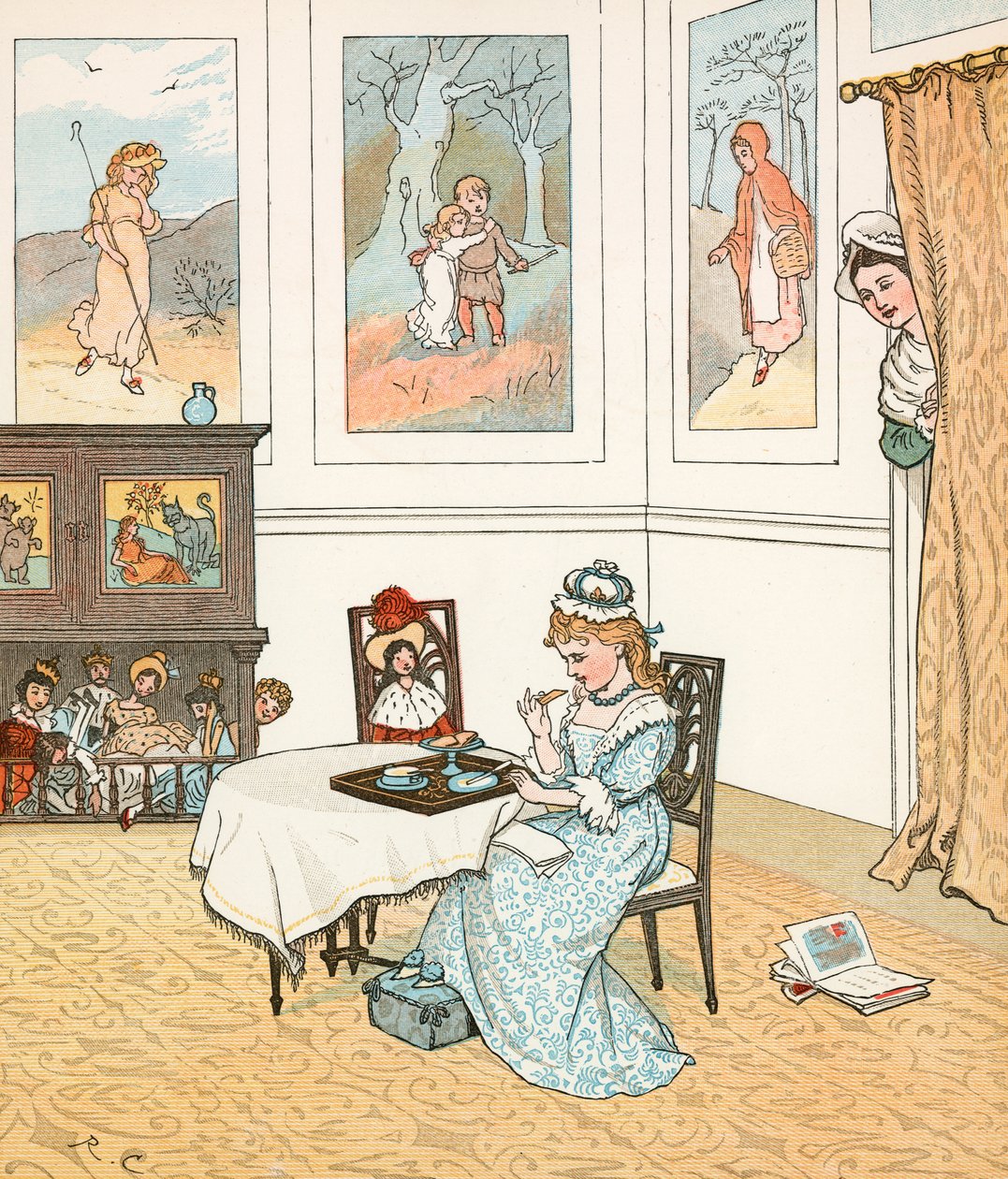 The Queen was in the Parlour eating Bread and Honey by Randolph Caldecott
