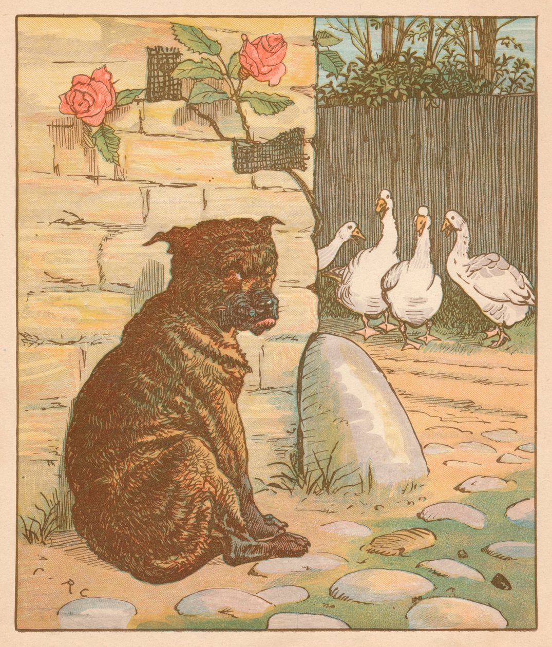 The Dog That Worried the Cat, c1878 by Randolph Caldecott
