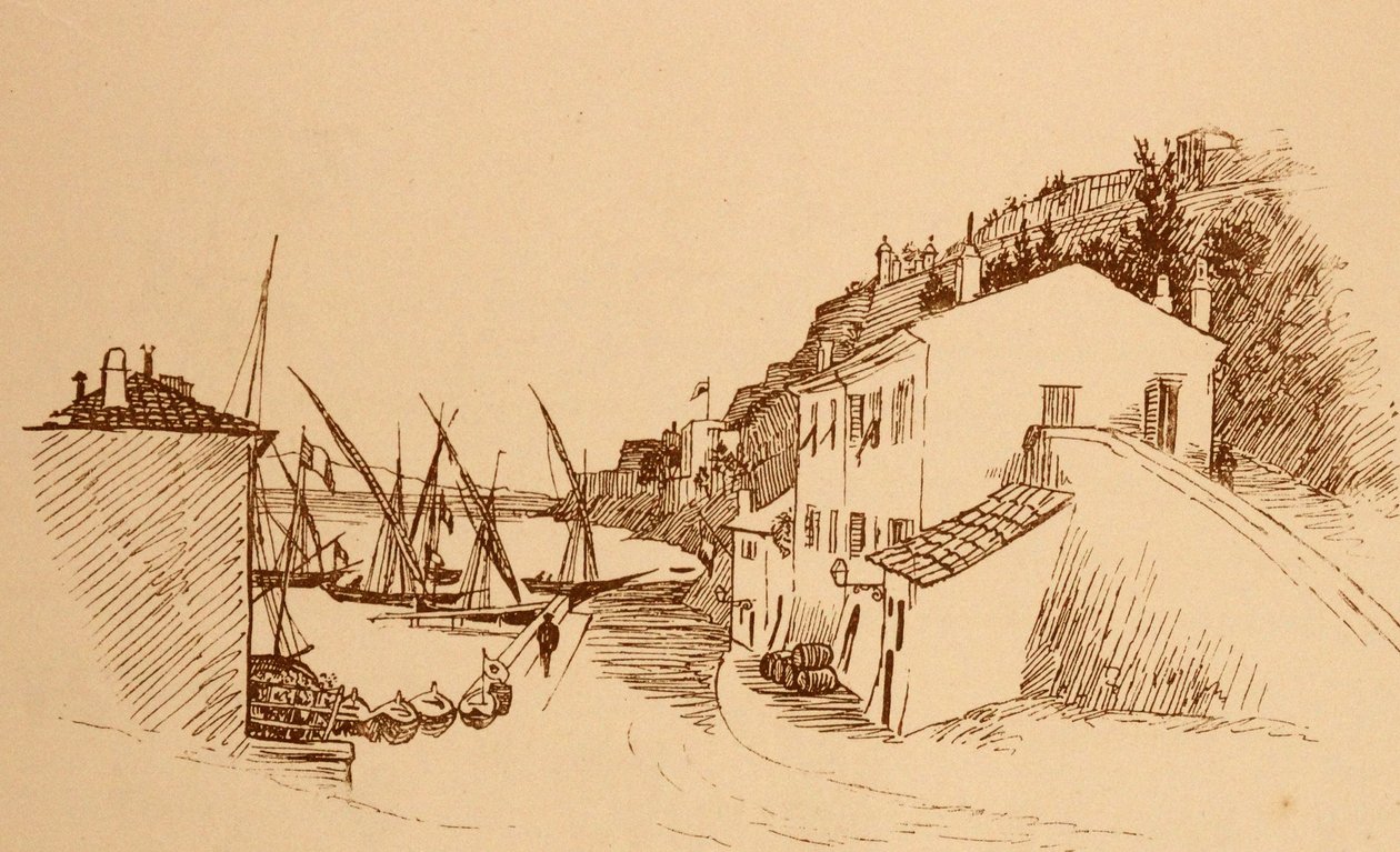 Local French Fishing Village in the South of France by Randolph Caldecott