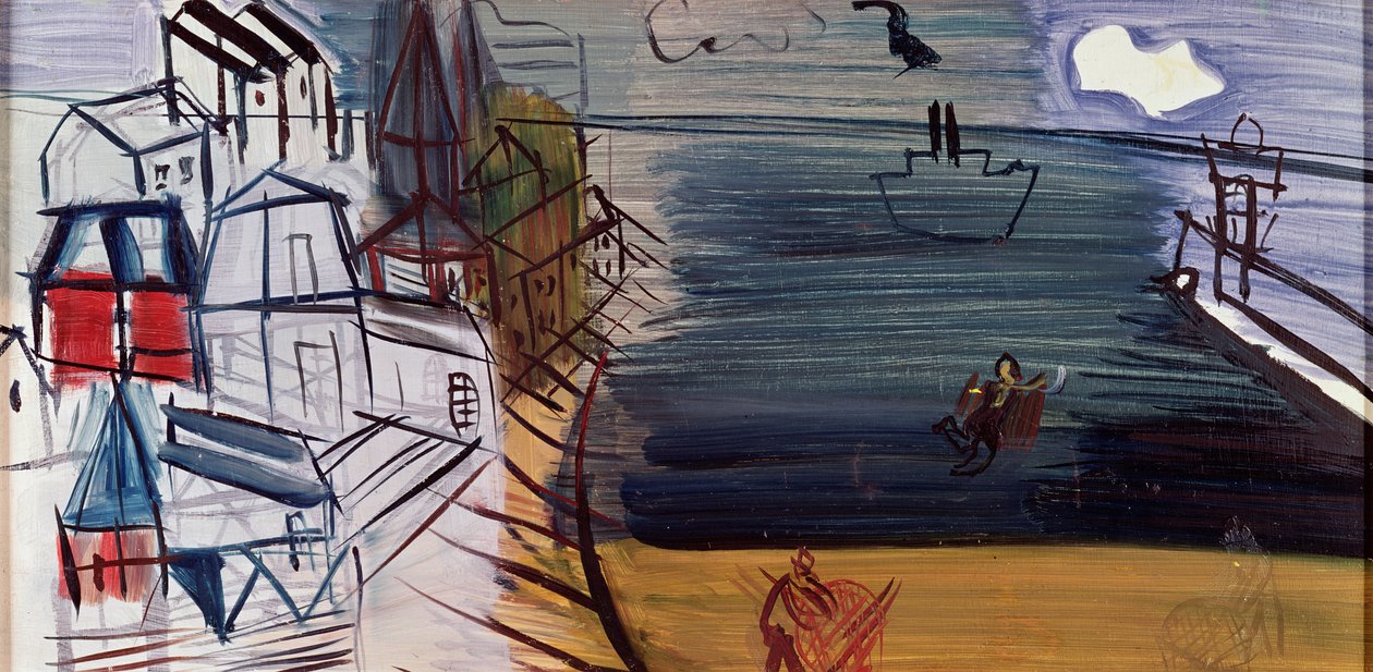 Cargo Boat at Sainte-Adresse, after 1945 by Raoul Dufy