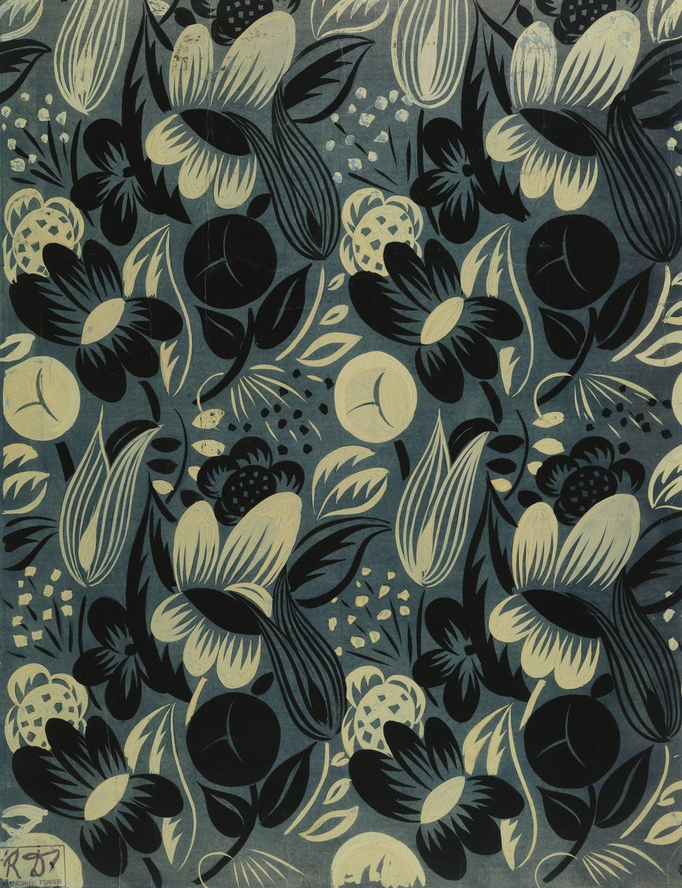Flowers on Blue Background by Raoul Dufy