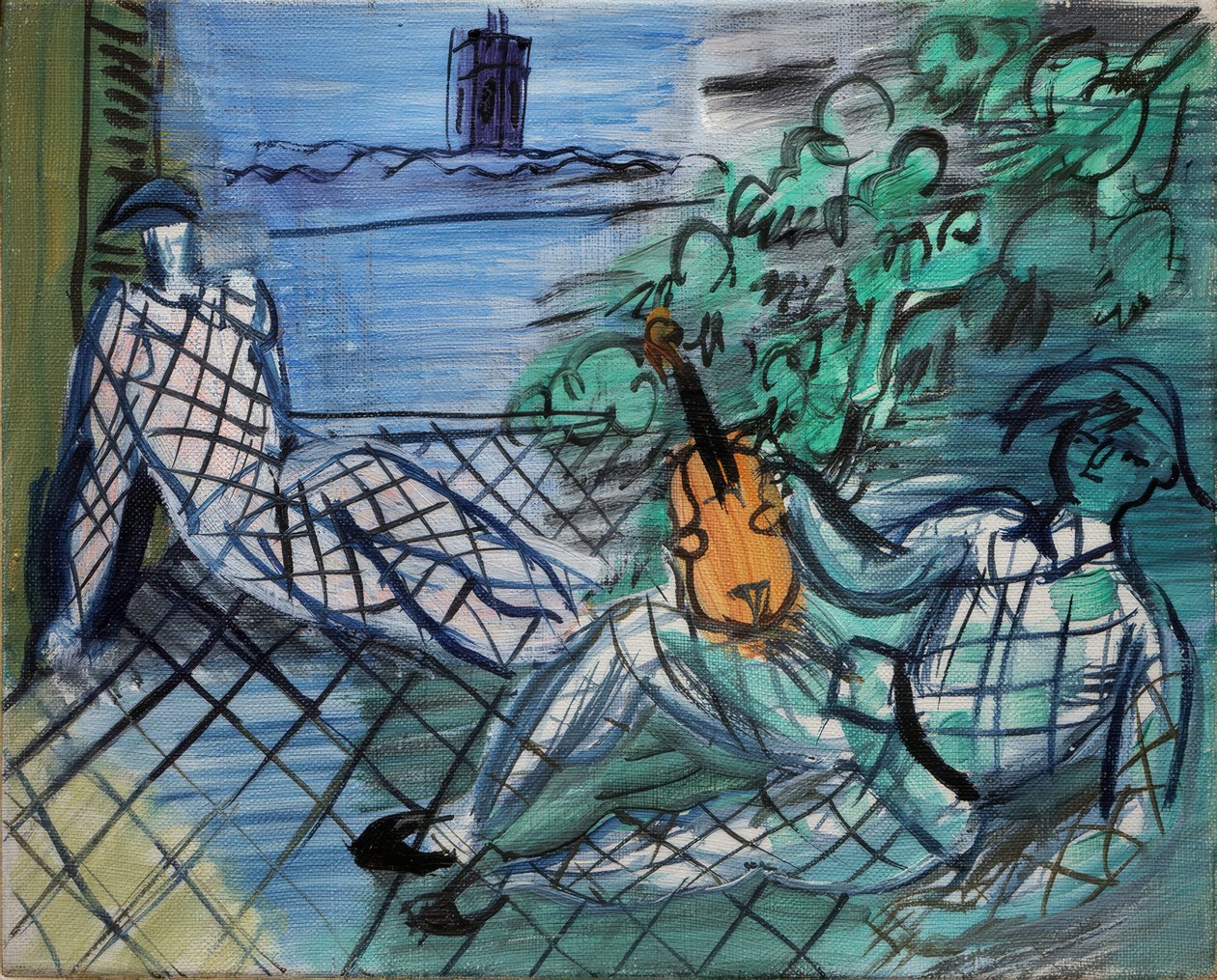 Green and White Harlequin by Raoul Dufy
