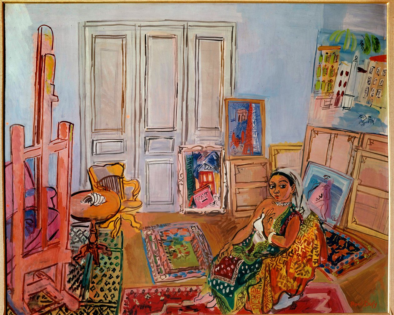 Hindu Model In The Workshop, 20th century by Raoul Dufy