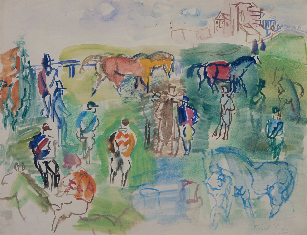 Horses and Jockeys at Epsom by Raoul Dufy
