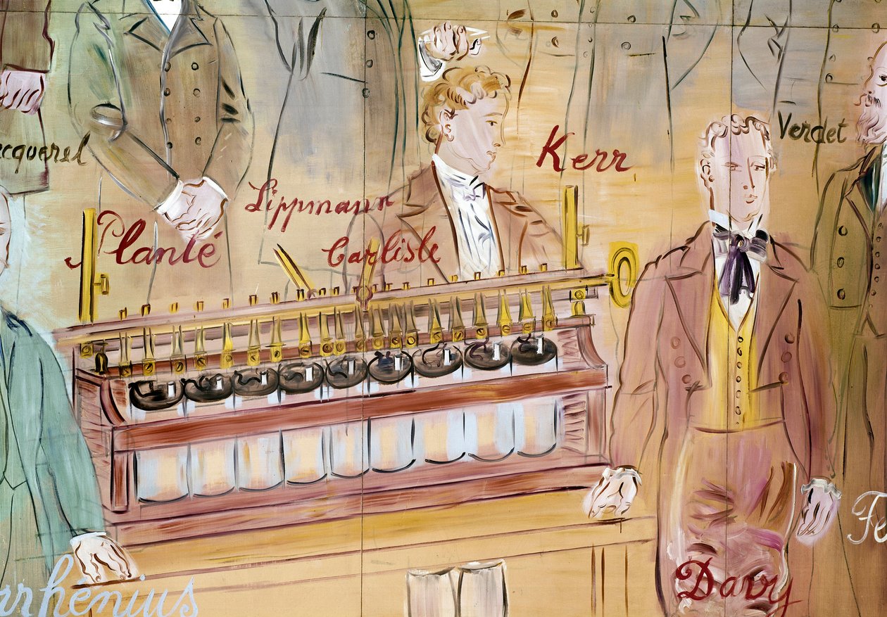 The Electricity Fairy, detail: Portraits of Anthony Carlisle and Humphry Davy by Raoul Dufy
