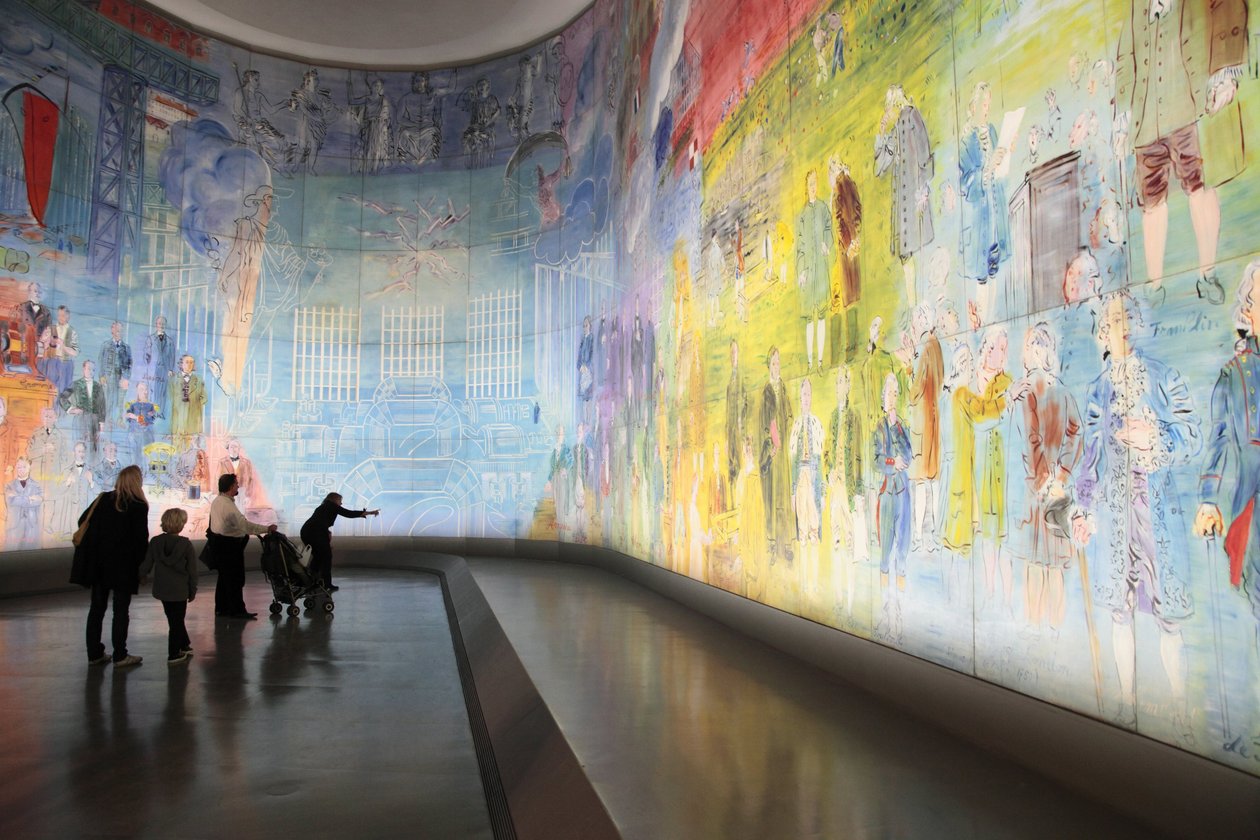 The Electricity Fairy, in the Dufy room of the Museum of Modern Art of the City of Paris, Avenue du President Wilson, Paris 75016. Architecture by Jean-Claude Dondel, Andre Aubert, Paul Viard and Marcel Dastugue by Raoul Dufy