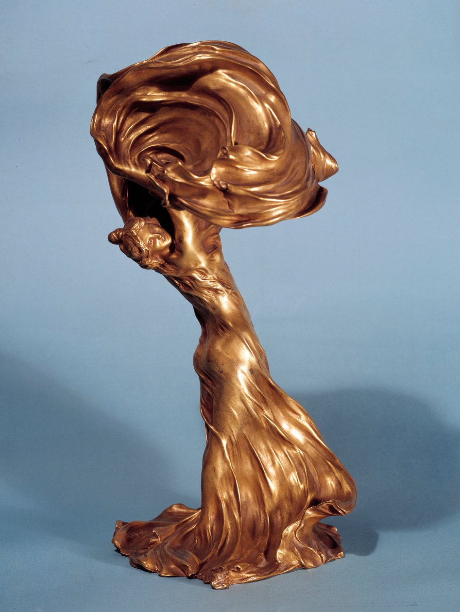 Lamp Stand Representing American Dancer Loie Fuller by Raoul Francois Larche