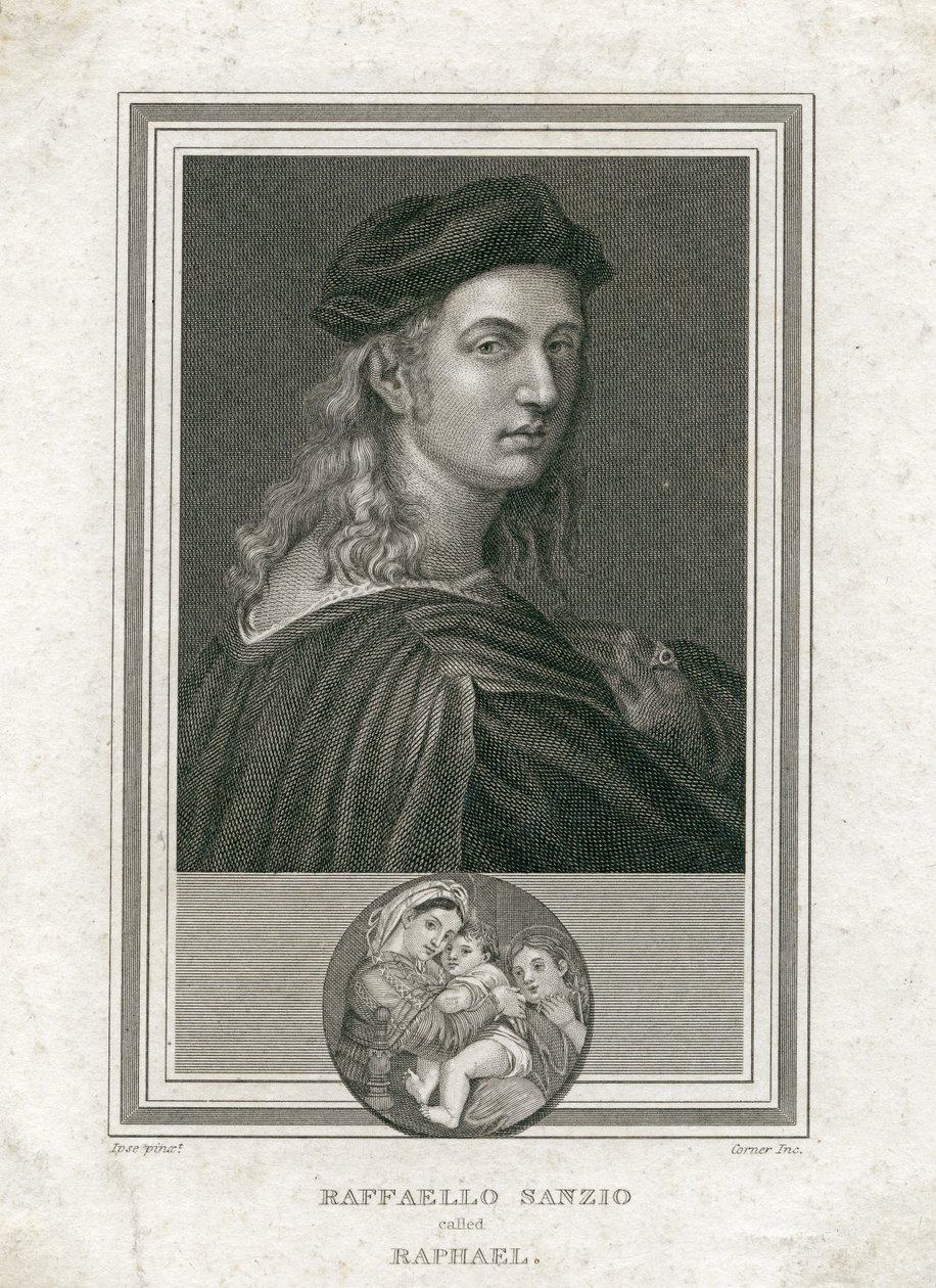 Raffaello Sanzio, called Raphael, engraved by Corner by Raffaello Sanzio Raphael