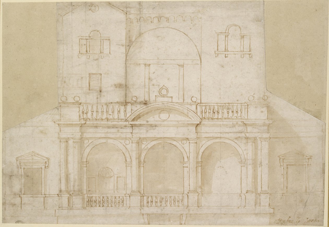 Architectural Design (Recto) by Raffaello Sanzio Raphael