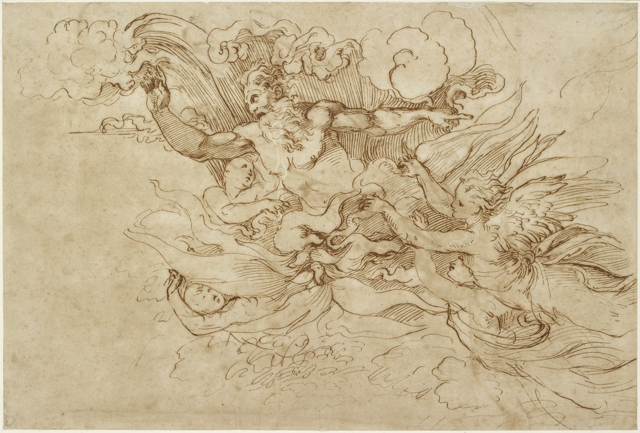Study for God appearing to Moses by Raffaello Sanzio Raphael