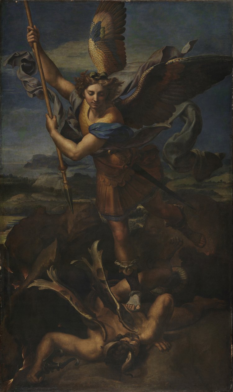 Saint Michael Vanquishing Satan by Raffaello Sanzio Raphael