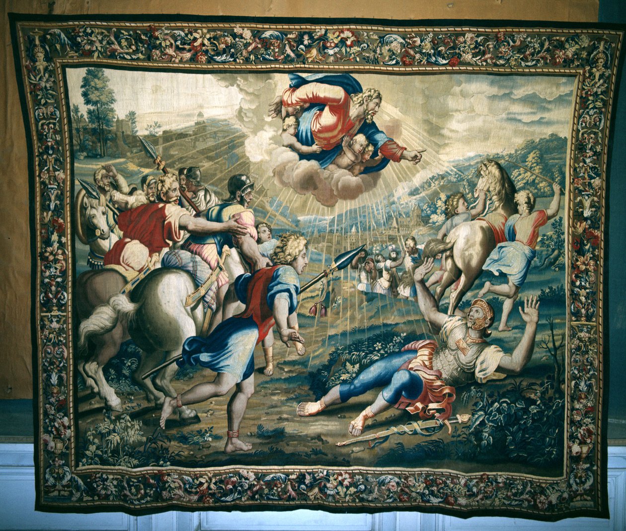 The Conversion of St. Paul, from a series depicting the Acts of the Apostles, woven at the Beauvais Workshop under the direction of Philippe Behagle (1695-98) by Raffaello Sanzio Raphael