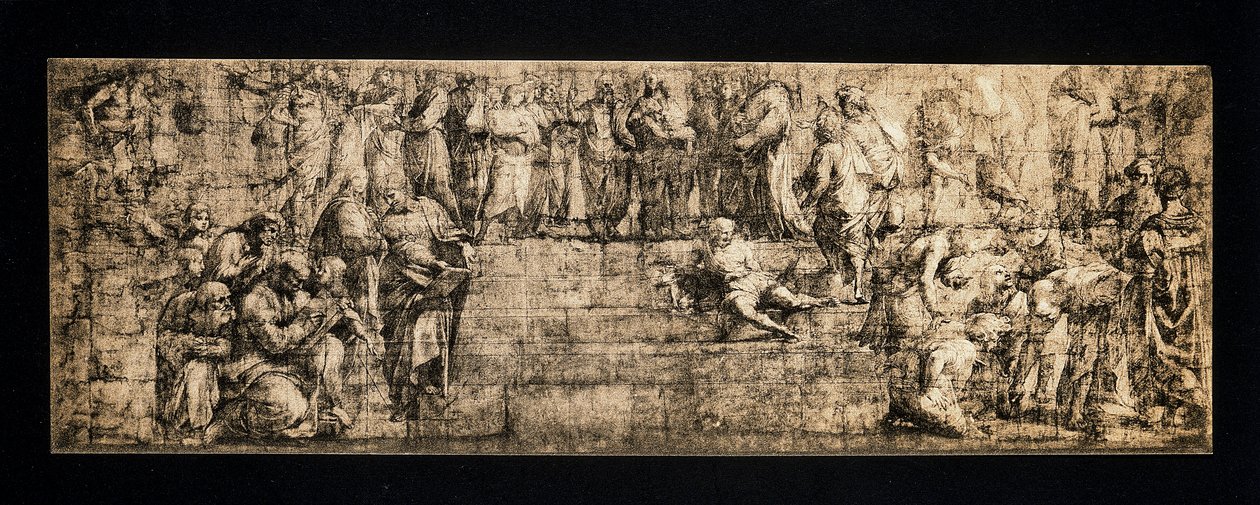 Facsimile Copy of the Cartoon for The School of Athens by after Raphael