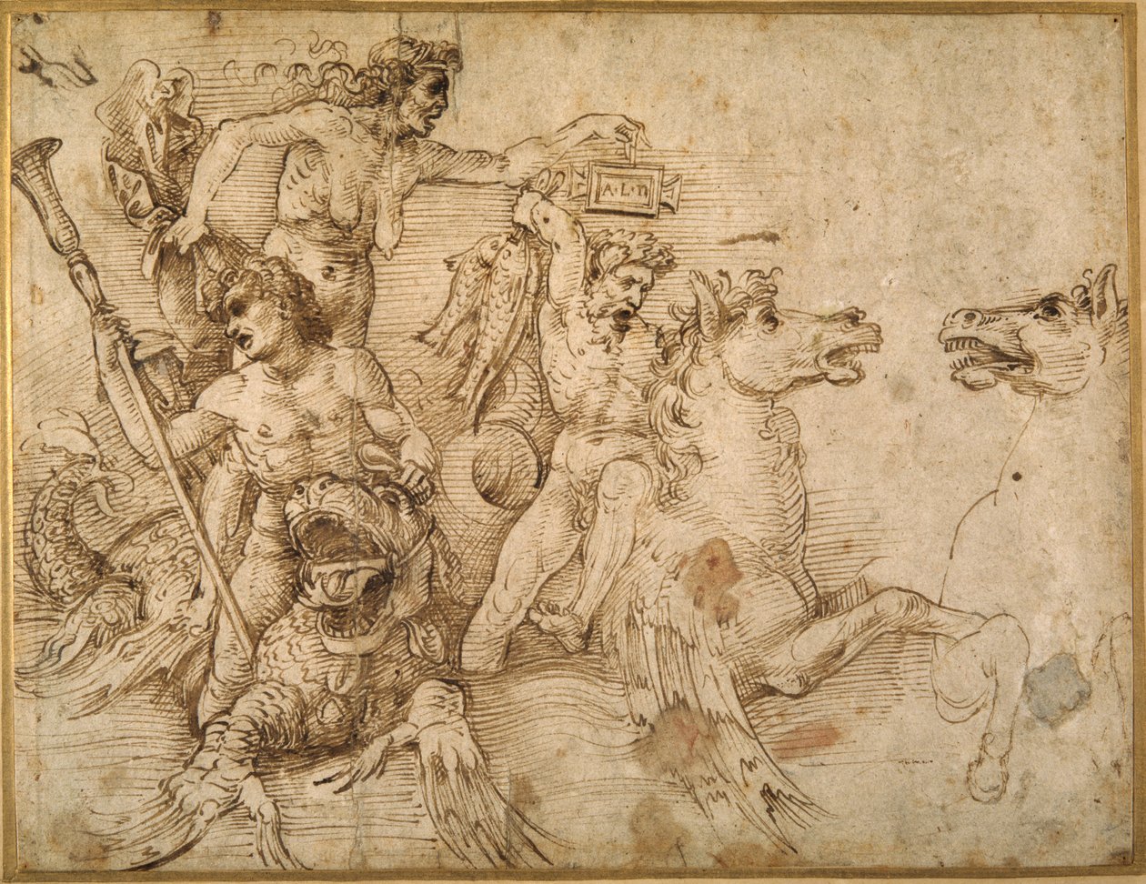 Battle of the Tritons (after Andrea Mantegna) by Raphael