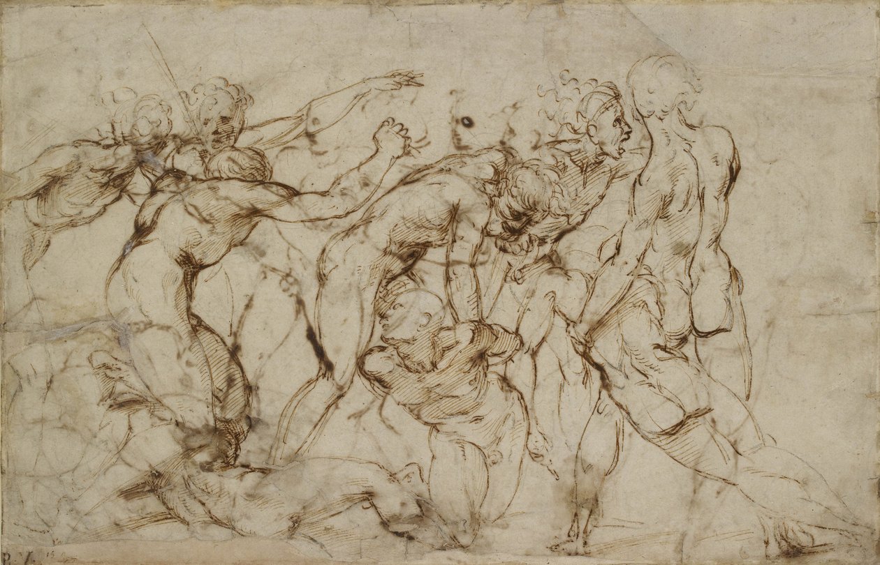 Battle Scene with Prisoners being Pinioned by Raphael