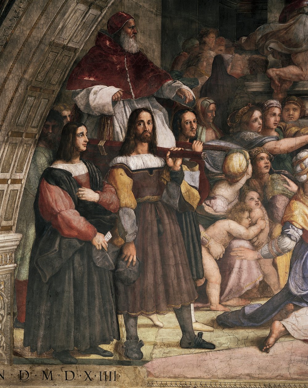 Chair-bearers carrying Pope Julius II (detail) by Raphael (1483-1520)