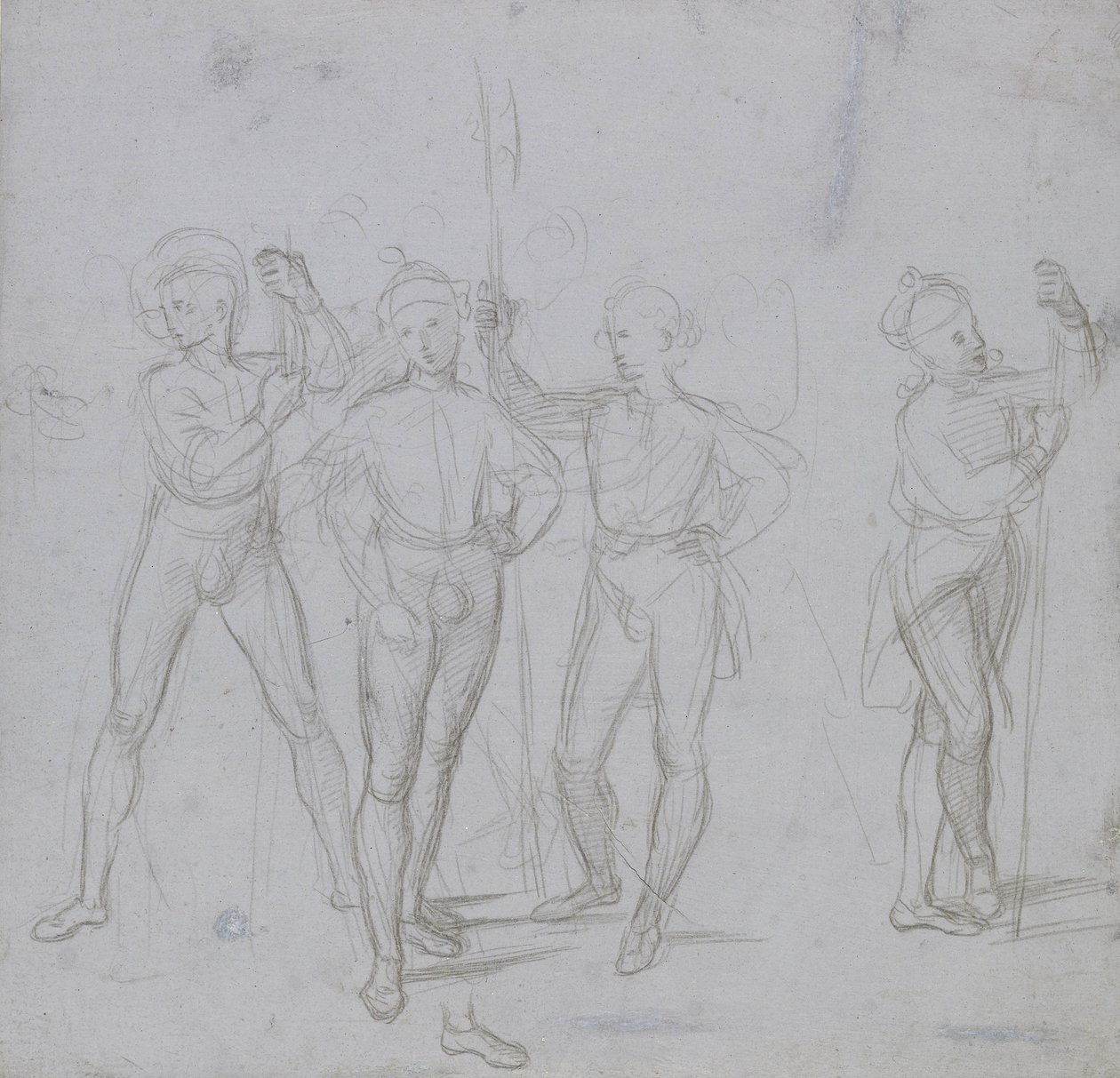 Group of four standing Soldiers by Raphael