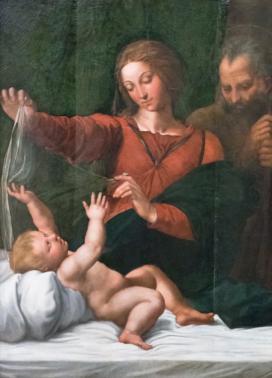 Holy Family, Also Known as Madonna del Popolo, Madonna di Loreto or Madonna del Velo by Raphael (1483 1520)