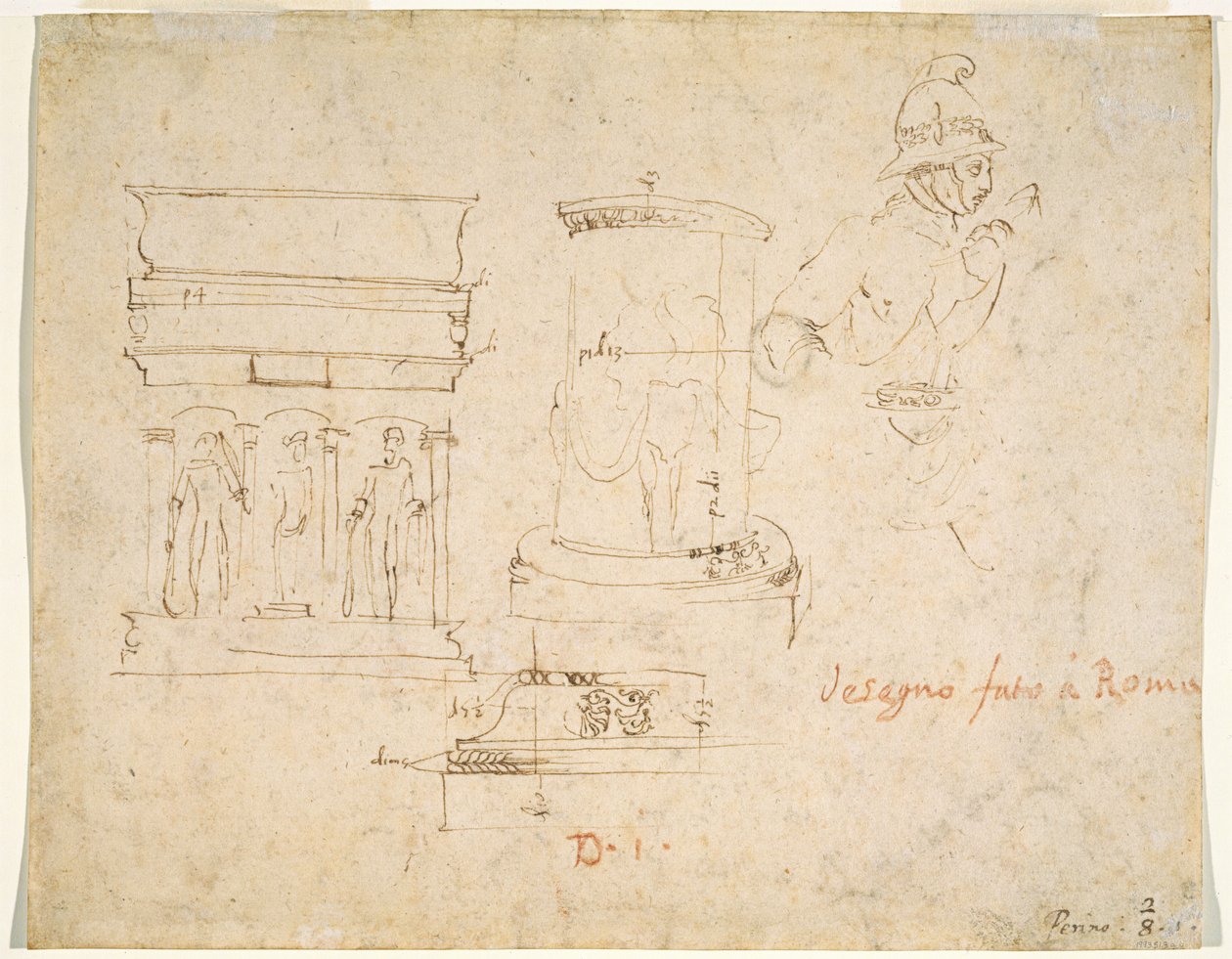 Architectural Details and a Soldier by Raphael
