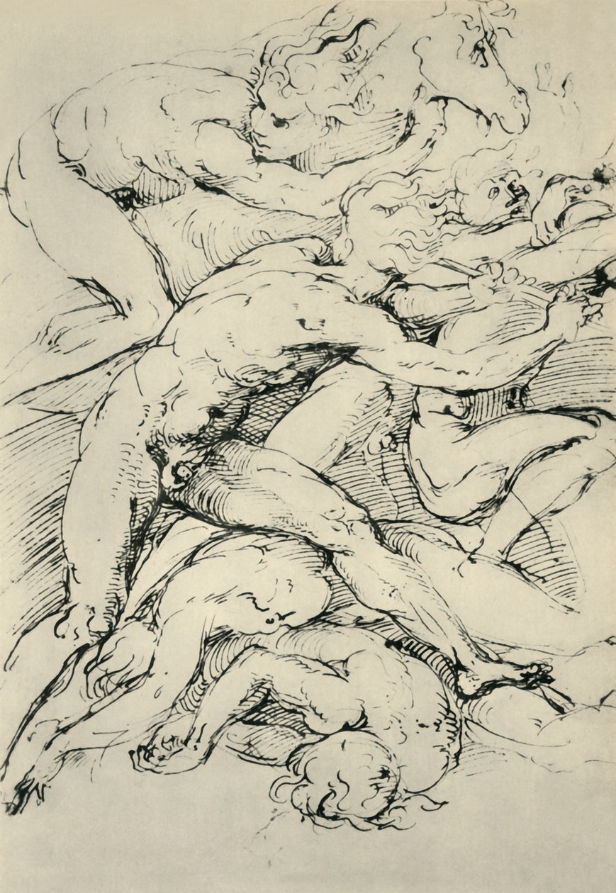Battle scene, early 16th century by Raffaello Sanzio Raphael