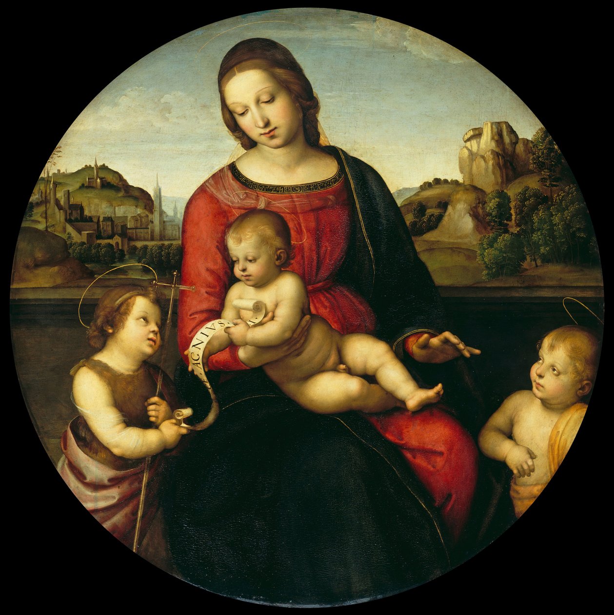 Mary with the Child, John the Baptist and a Holy Boy (Madonna Terranuova) by Raffaello Sanzio Raphael