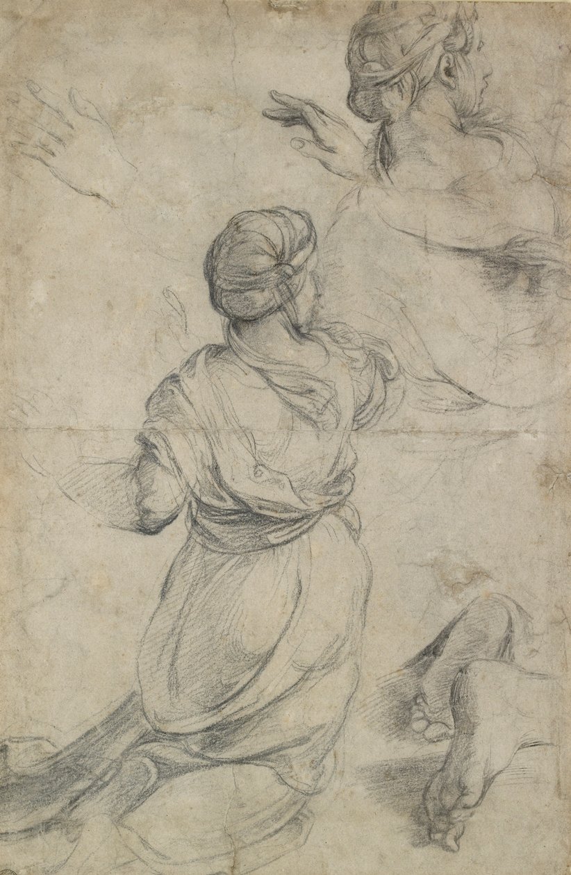 Studies for Two Kneeling Women by Raphael