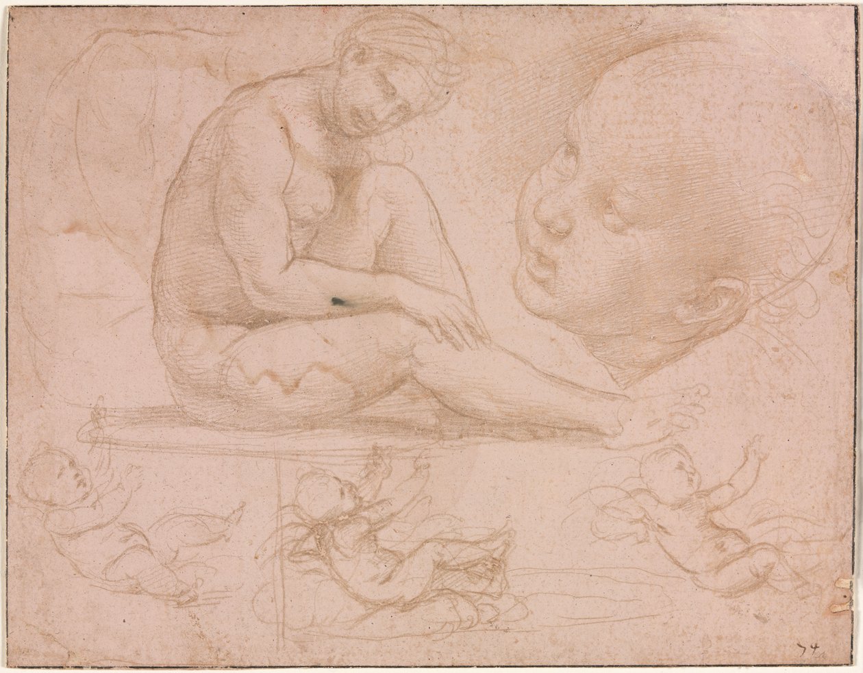 Studies of a Seated Female, Child