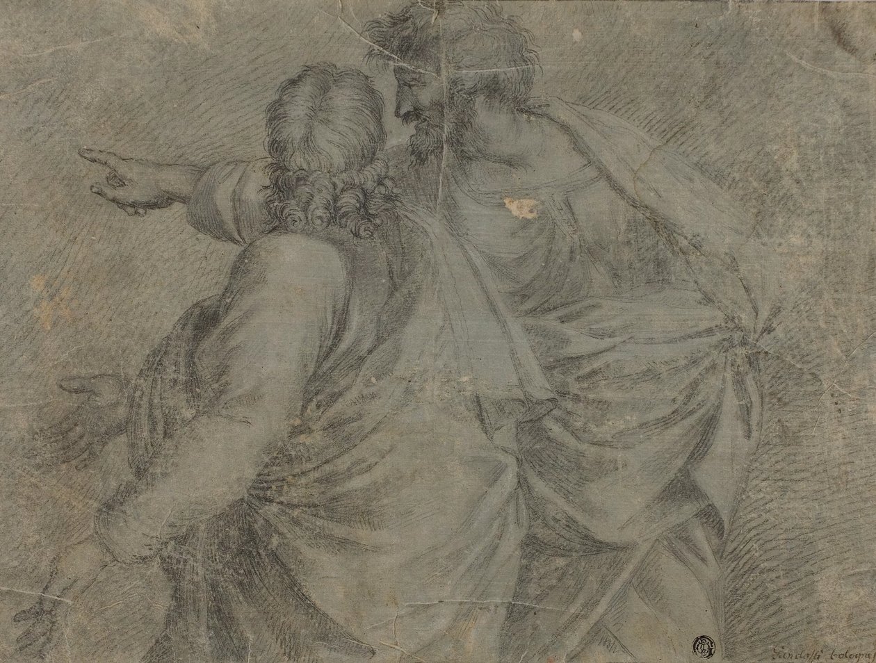Two Men Conversing and Gesturing by Raphael