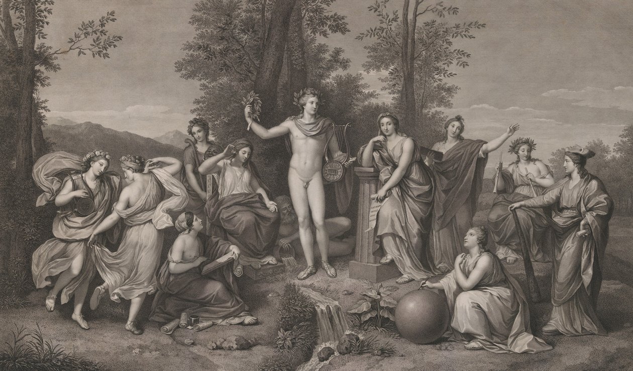Apollo and the Muses on Parnassus, 1784 by Raphael Morghen
