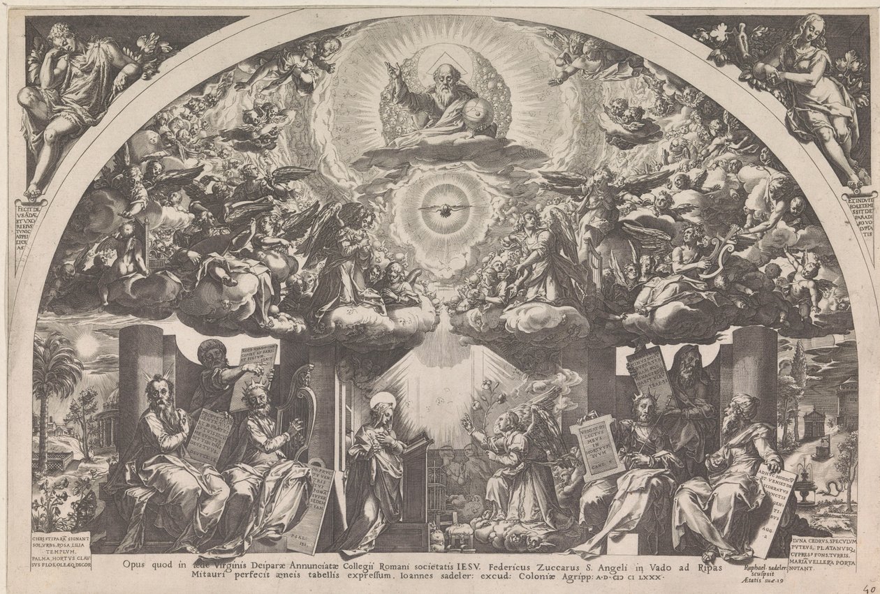 Annunciation with Six Prophets and Angel Choirs by Raphaël Sadeler (I)