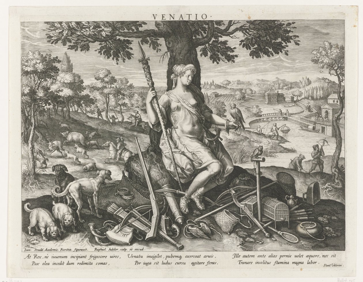 Diana as Patroness of the Hunt (Principal Occupations of a Prince) by Raphaël Sadeler (I)