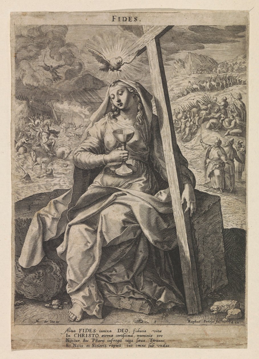 Faith (Six Christian Virtues) by Raphaël Sadeler (I)