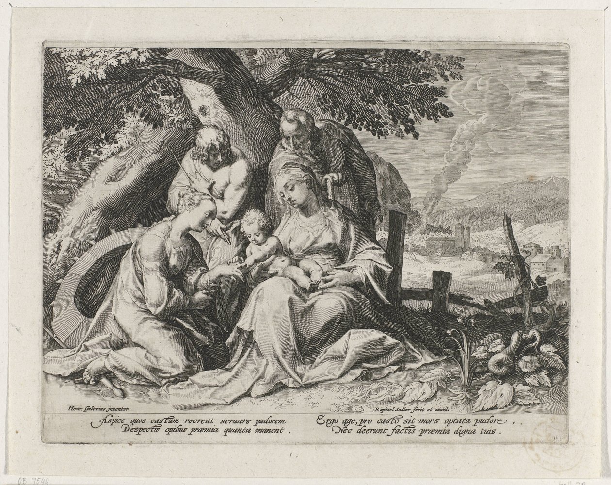 Holy Family with Saint Catherine and Saint Sebastian (Mystical Marriage of Saint Catherine) by Raphaël Sadeler (I)