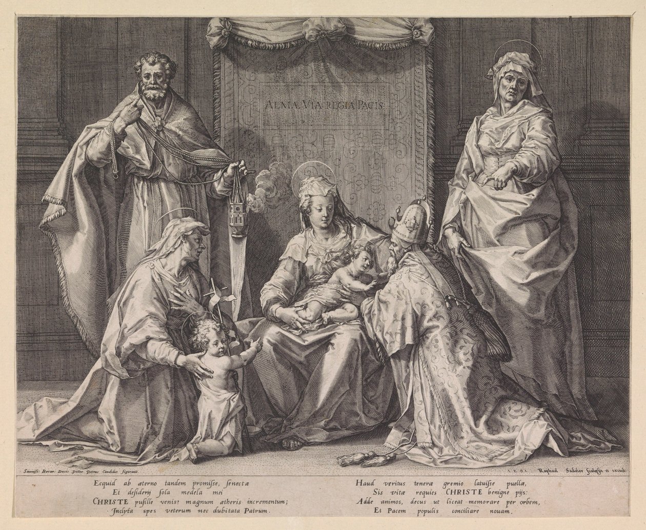 Holy Family with Zacharias, Elizabeth, and John the Baptist by Raphaël Sadeler (I)