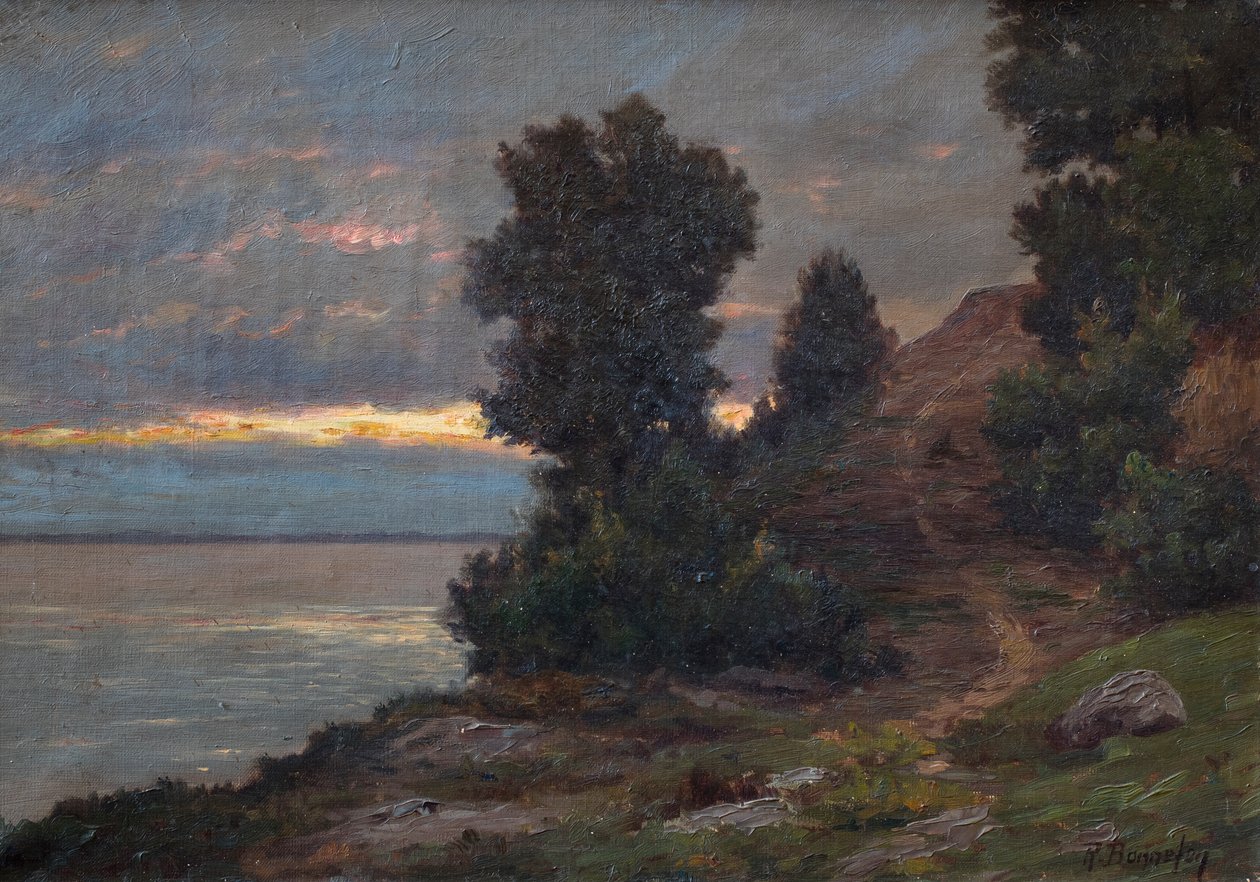 Path by the Gironde Estuary in the Evening, Stormy Sky by Raymond Bonnefon