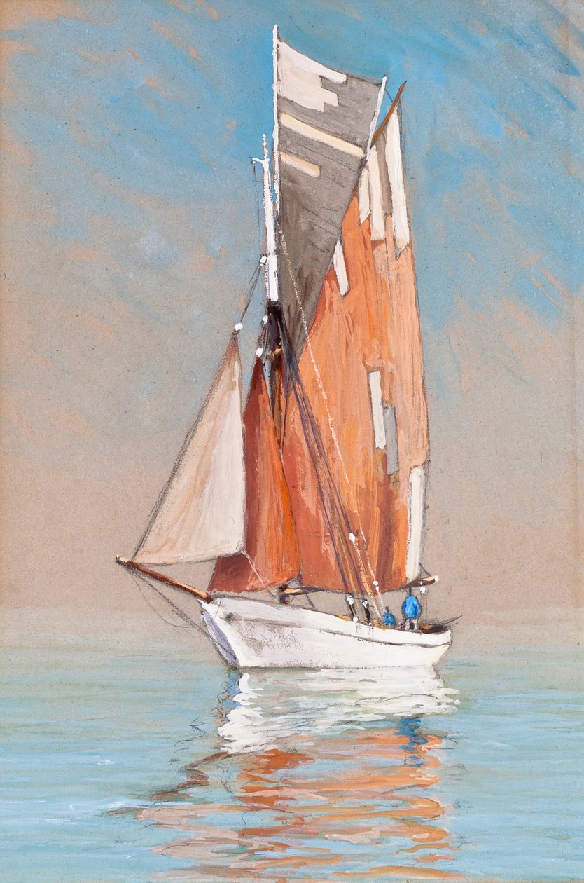 Gabare on the Gironde Estuary by Raymond Bonnefon