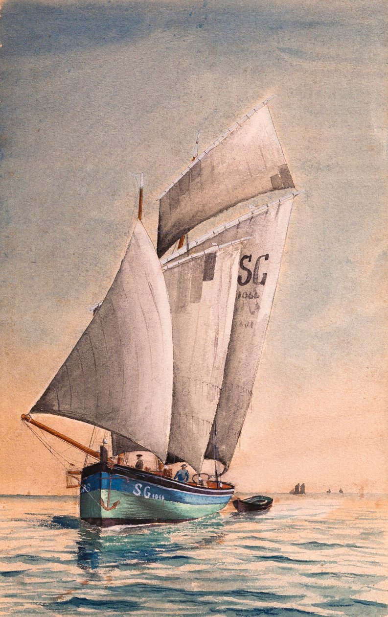 Gabarre on the Gironde Estuary by Raymond Bonnefon