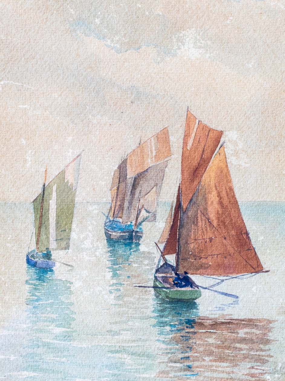 Gondolas on the Gironde Estuary by Raymond Bonnefon