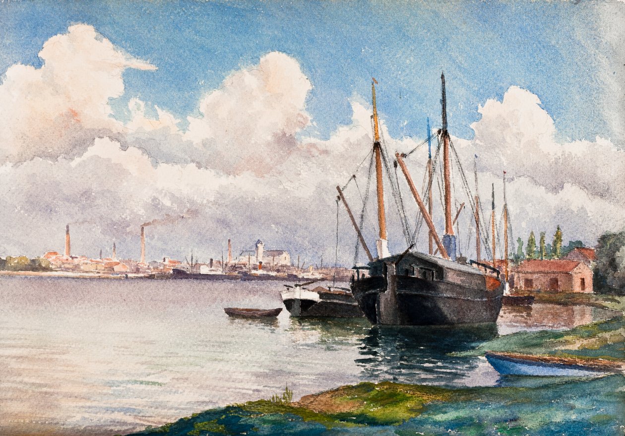 The Port of Bordeaux at Bacalan by Raymond Bonnefon