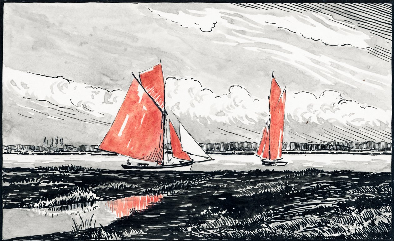 Two Sailing Boats by Raymond Bonnefon
