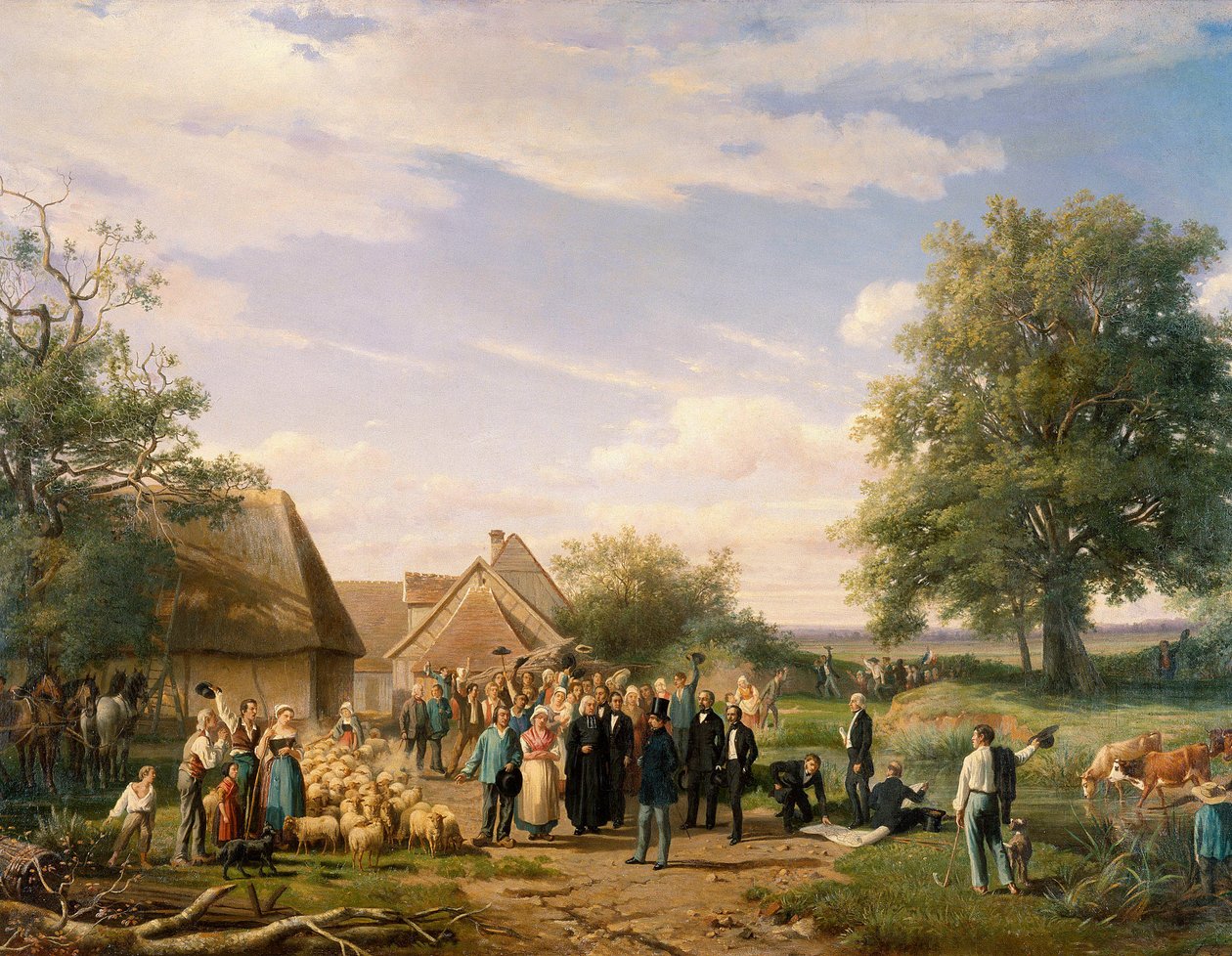 Napoleon III visiting the farm of Coudray in Sologne by Raymond Esbrat