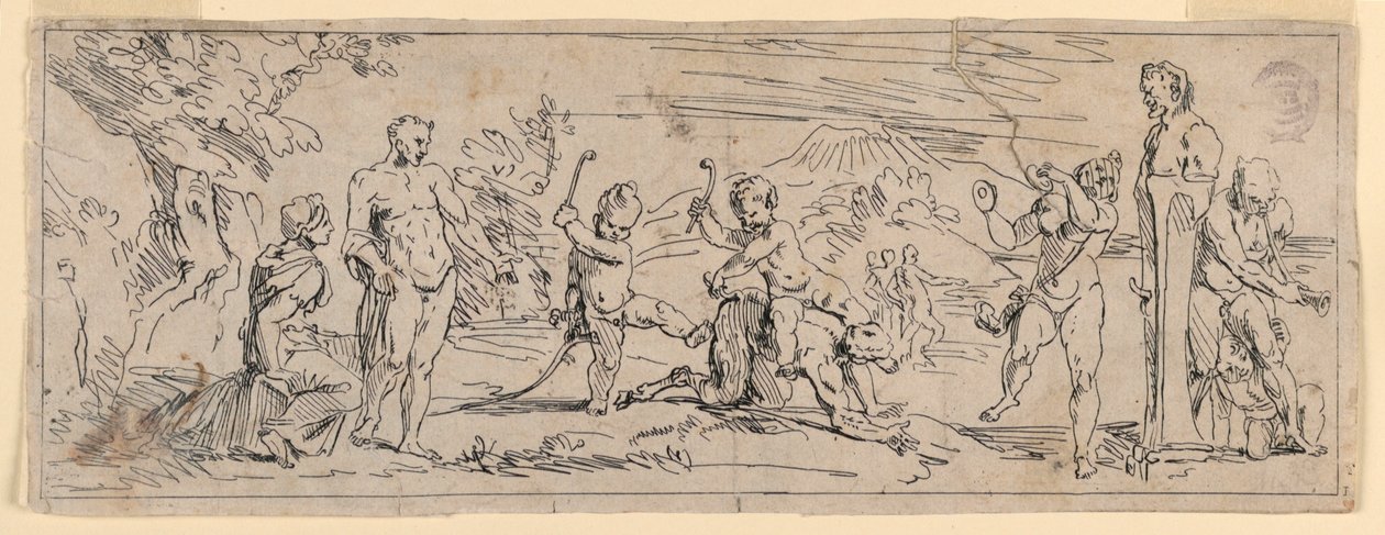 Children Playing with a Satyr by Raymond Lafage
