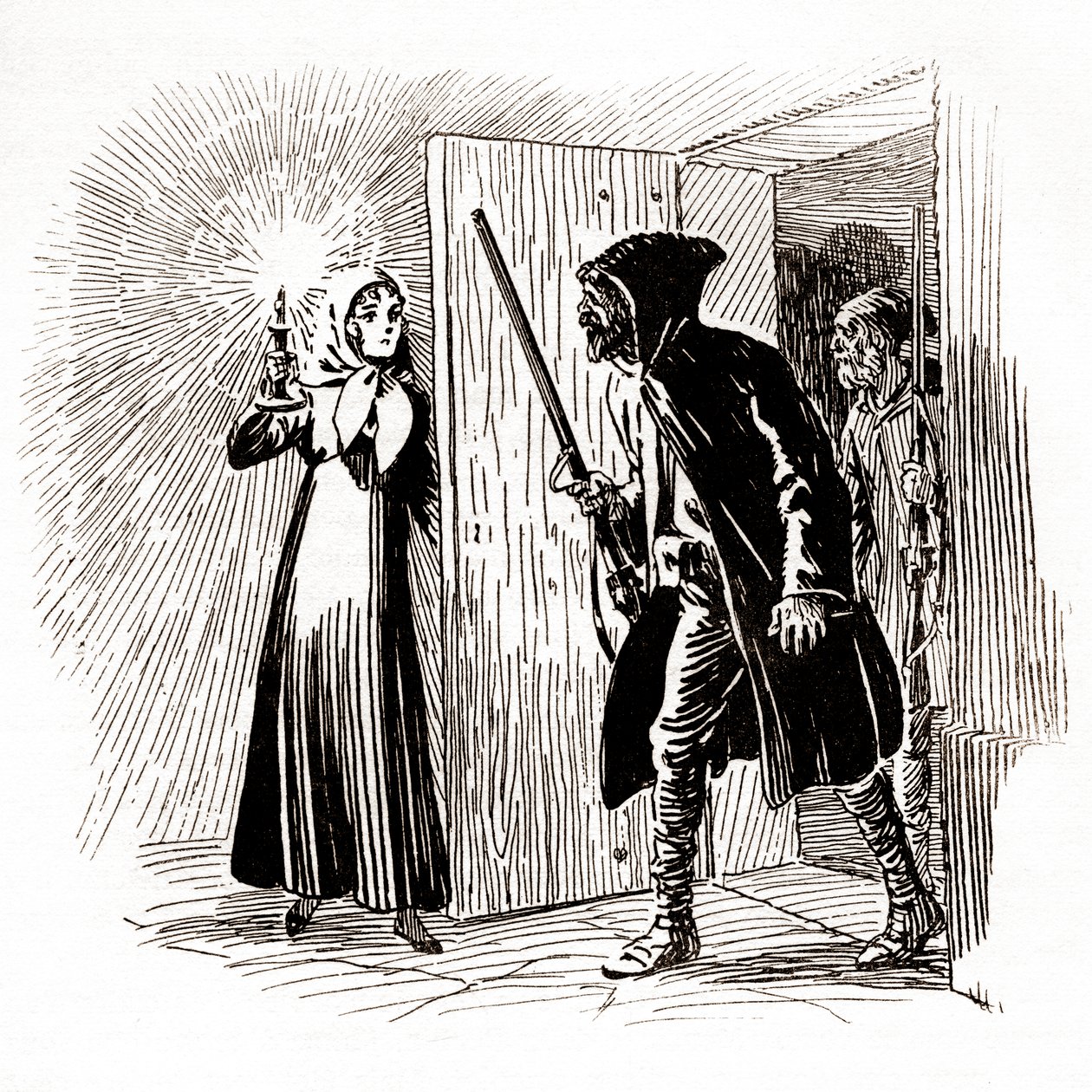 Colomba brings two men armed with rifles into his house by Raymond de la Neziere