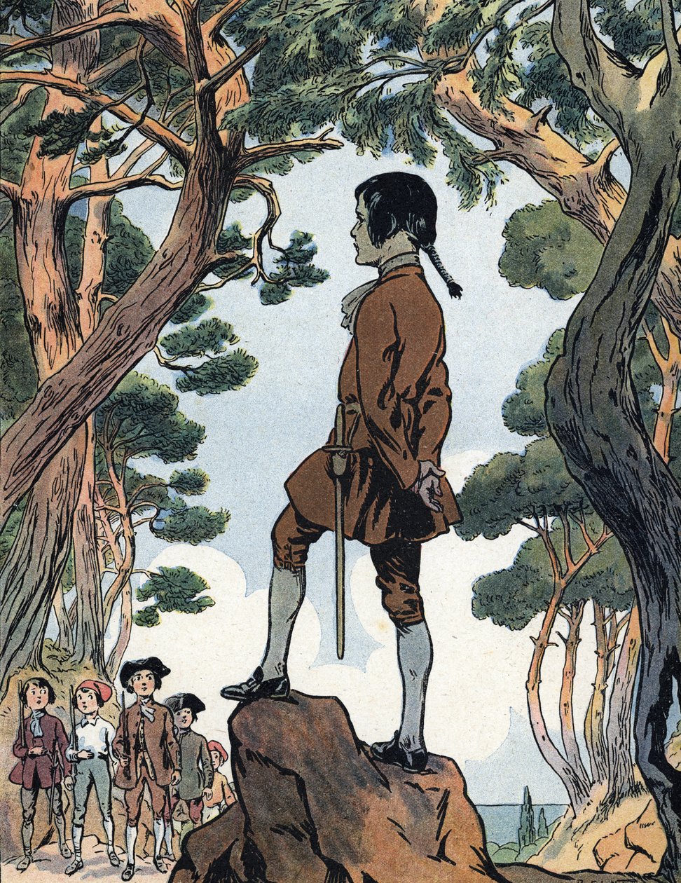 Young Napoleon Bonaparte in Ajaccio, Corsica (Illustration by Raymond de Neziere) by Raymond de la Neziere