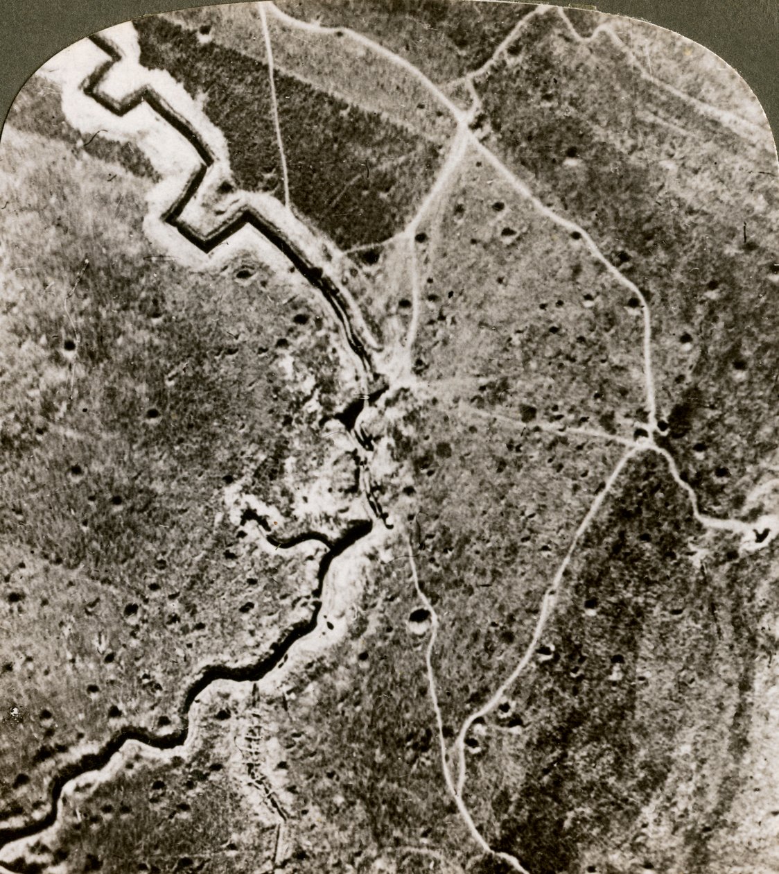 Aerial photograph of the German lines, World War I by Realistic Travels Publishers