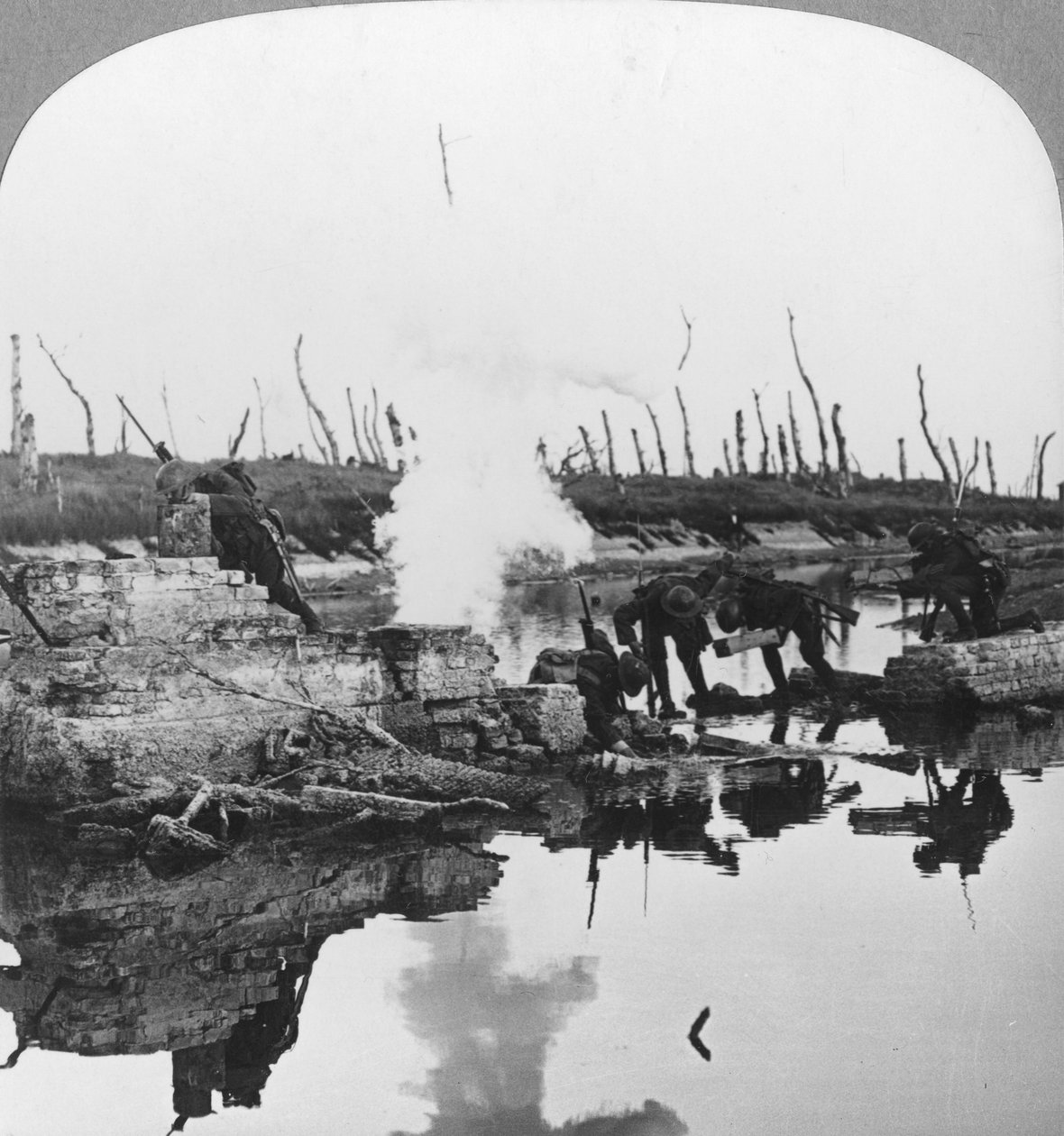 British Troops on the Yser Canal, Flanders, Belgium, World War I by Realistic Travels Publishers