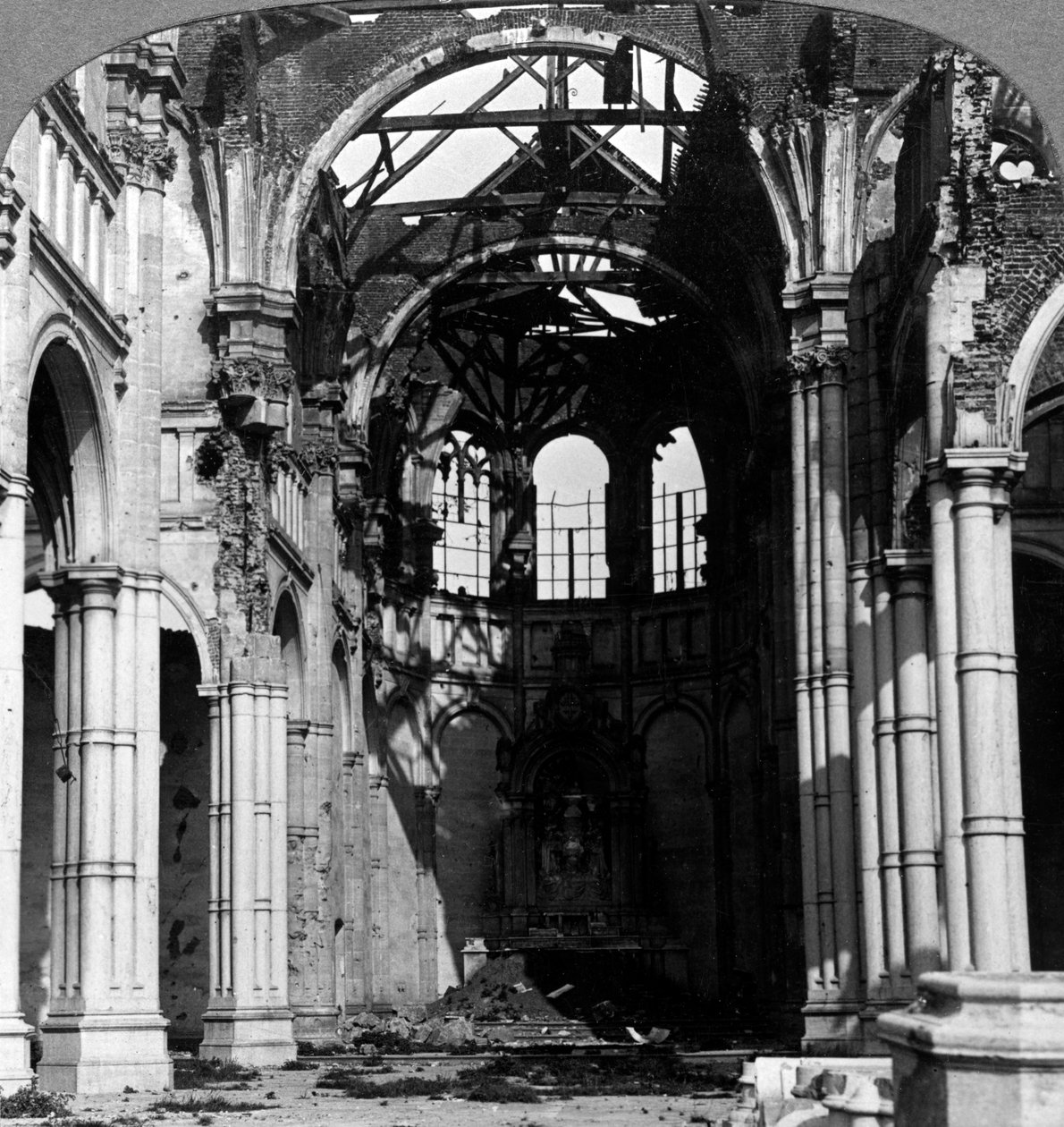 Damage to the Church of Notre Dame, Armentieres, France, World War I by Realistic Travels Publishers