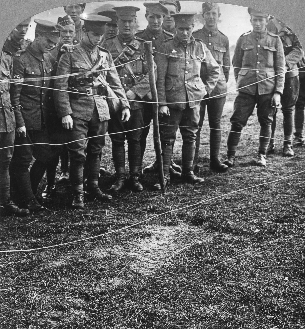 Impression of a Body in the Ground, Billericay, Essex, World War I, 1916 by Realistic Travels Publishers