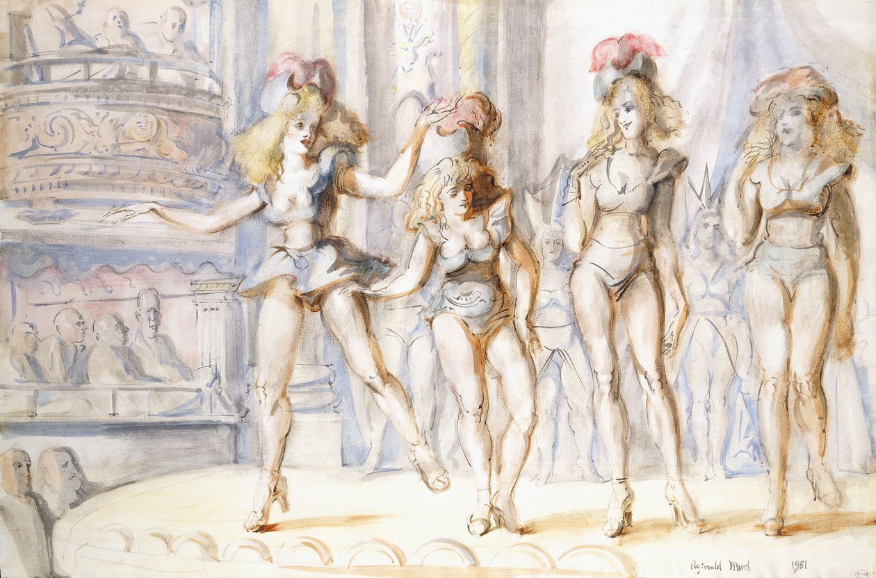 Burlesque with Four Figures by Reginald Marsh